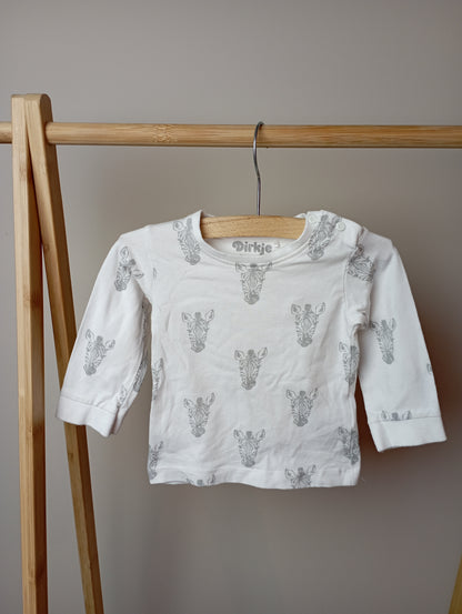 Longsleeve met zebra's 62/68 Dirkje