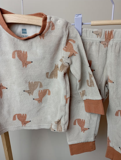Pyjama met vosjes 74/80 Hema