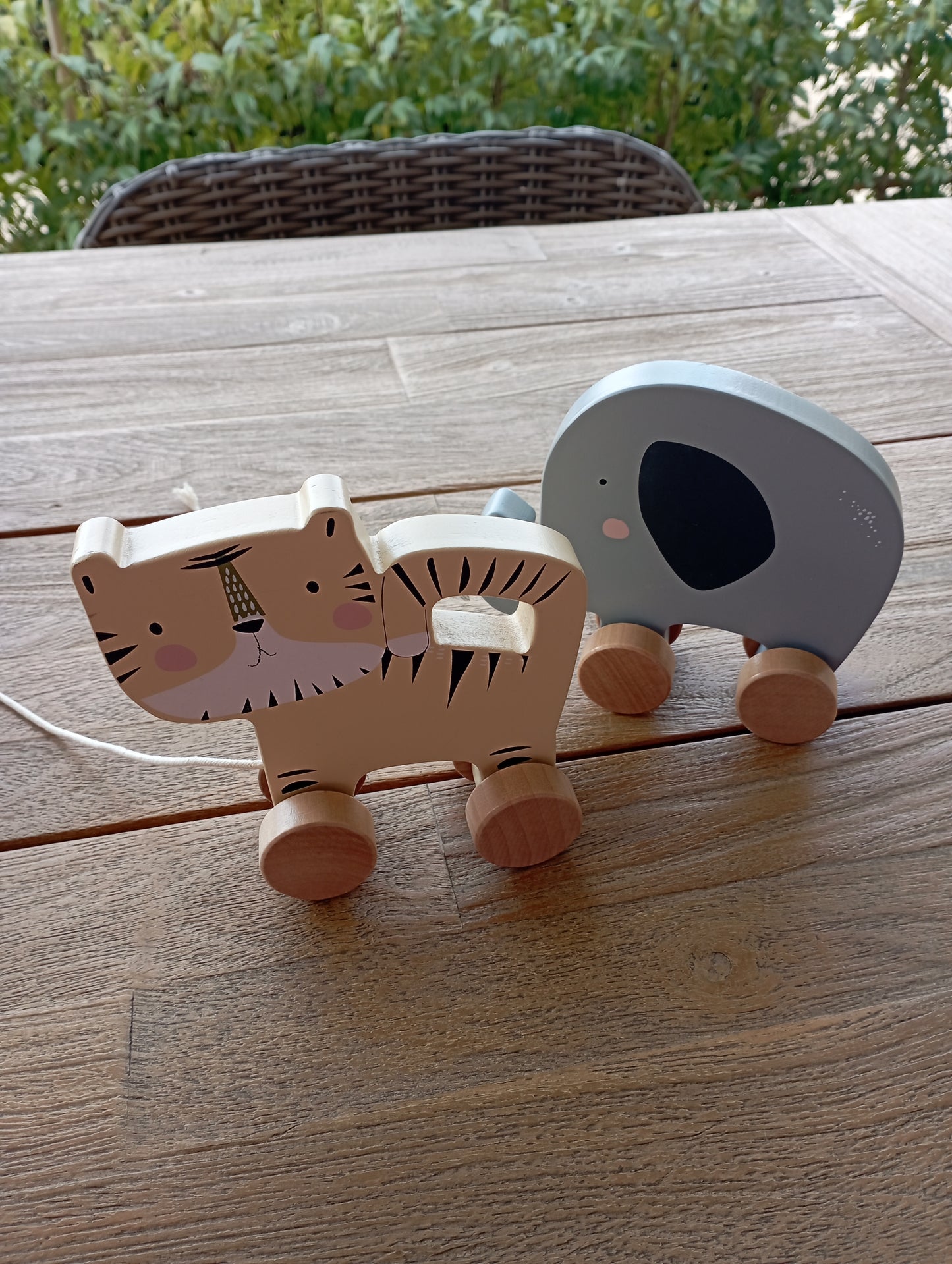 Houten trekdiertjes Tiamo