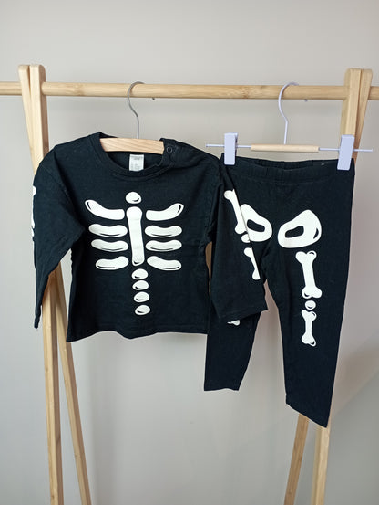 Pyjama met skelet 86 H&M