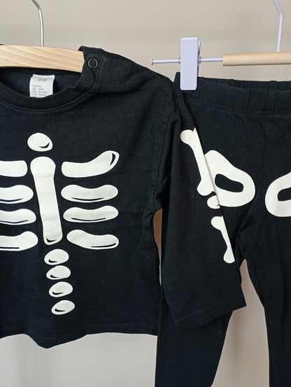 Pyjama met skelet 86 H&M