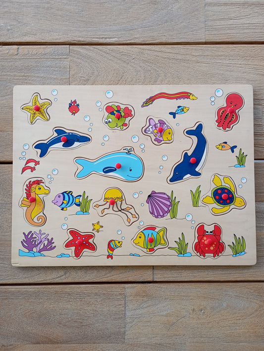 Houten inlegpuzzel zeedieren - Find JOYs