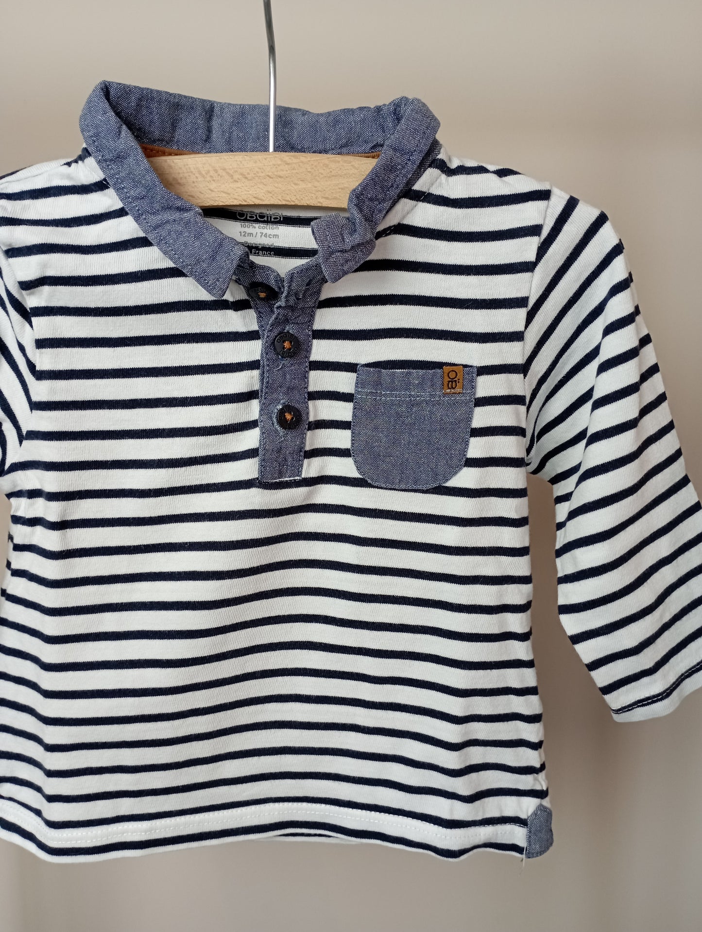 Longsleeve met streepjes 74 Obaïbi