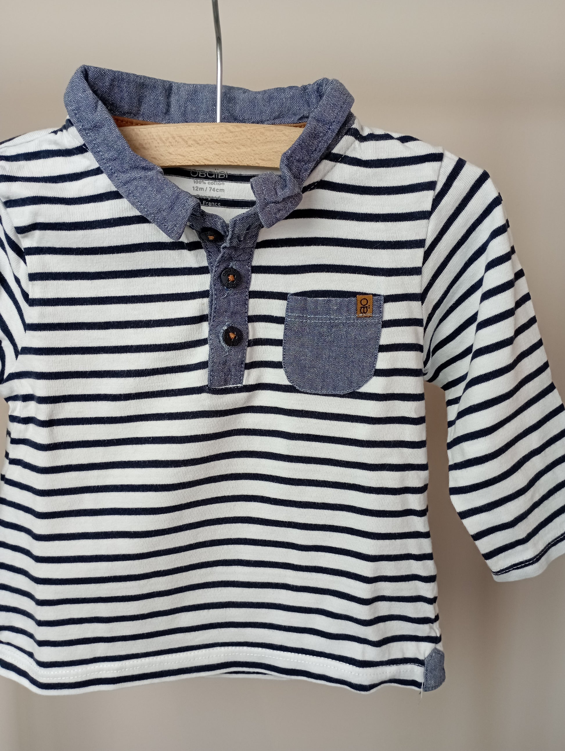 Longsleeve met streepjes 74 Obaïbi