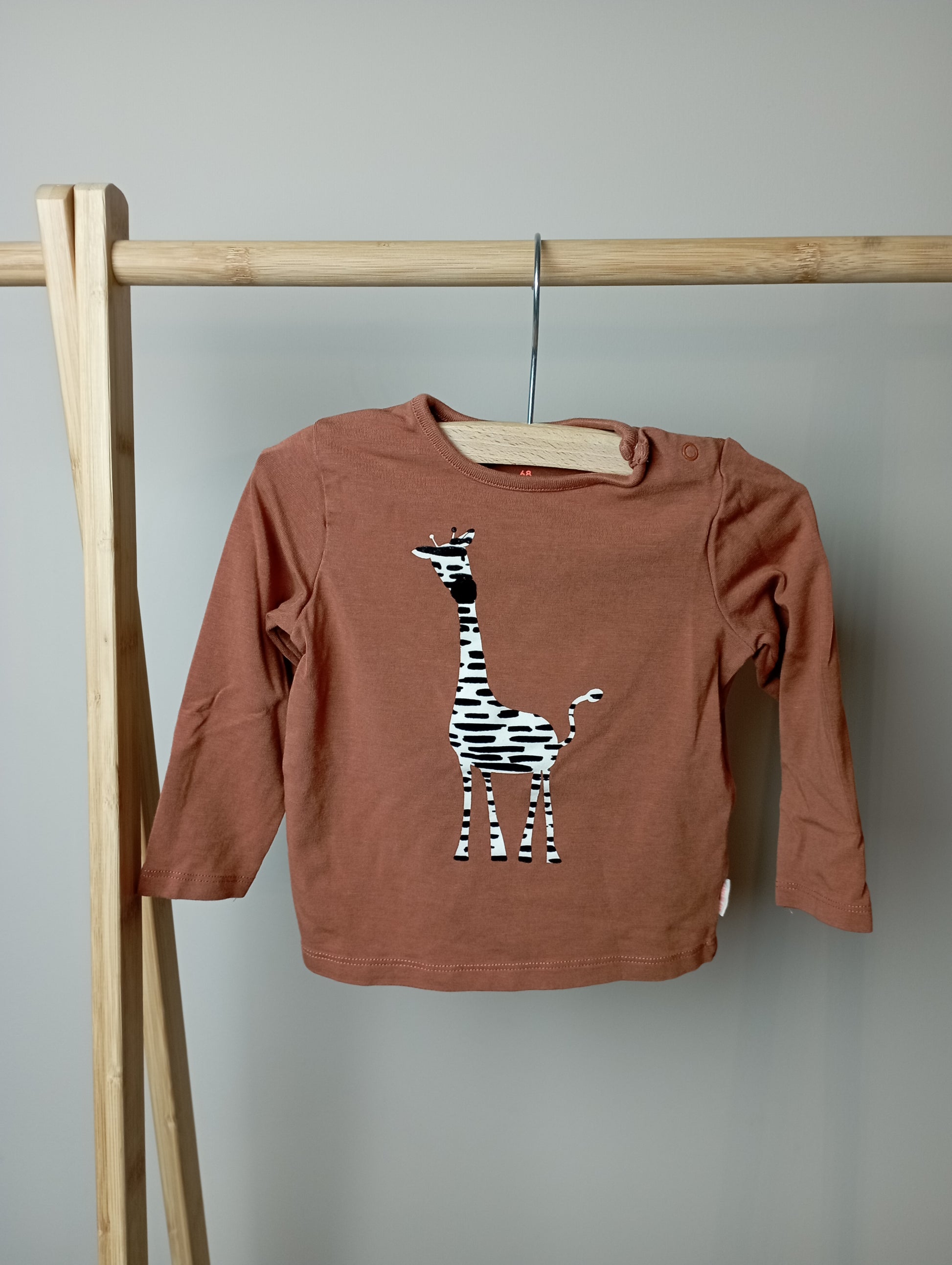 Longsleeve met zebra/giraf 68 Hema