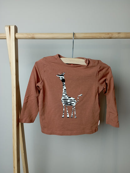 Longsleeve met zebra/giraf 68 Hema