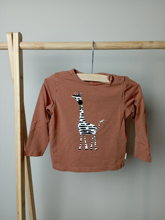 Longsleeve met zebra/giraf 68 Hema