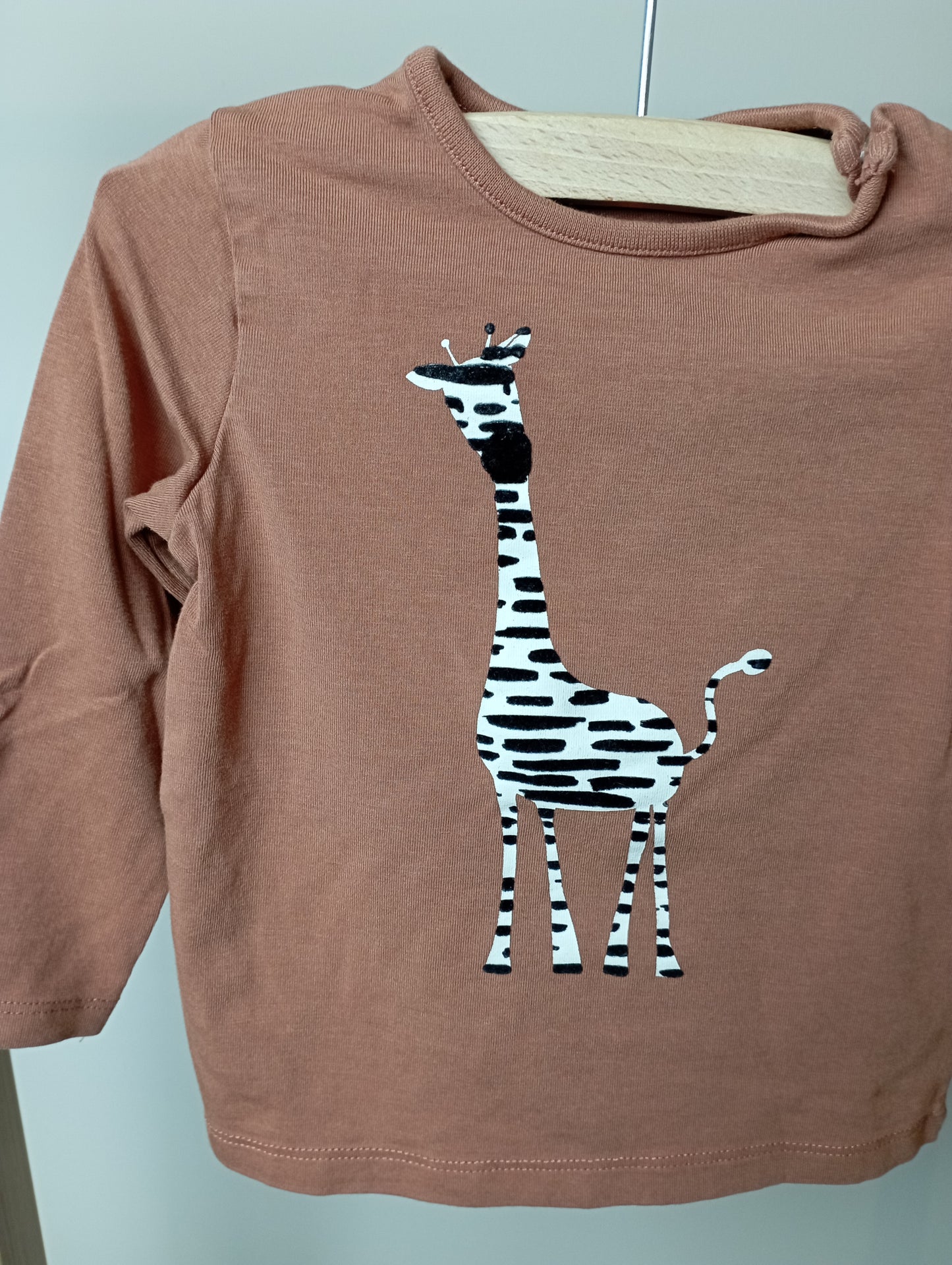 Longsleeve met zebra/giraf 68 Hema