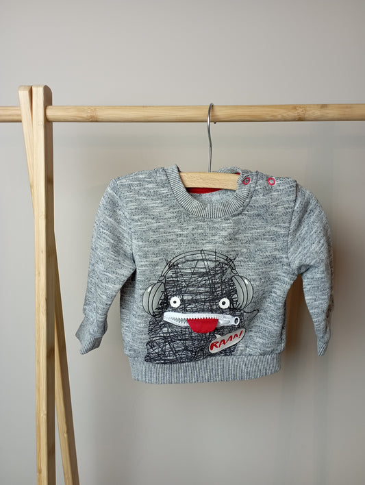 Trui met monstertje 6-9m Mini Rebel