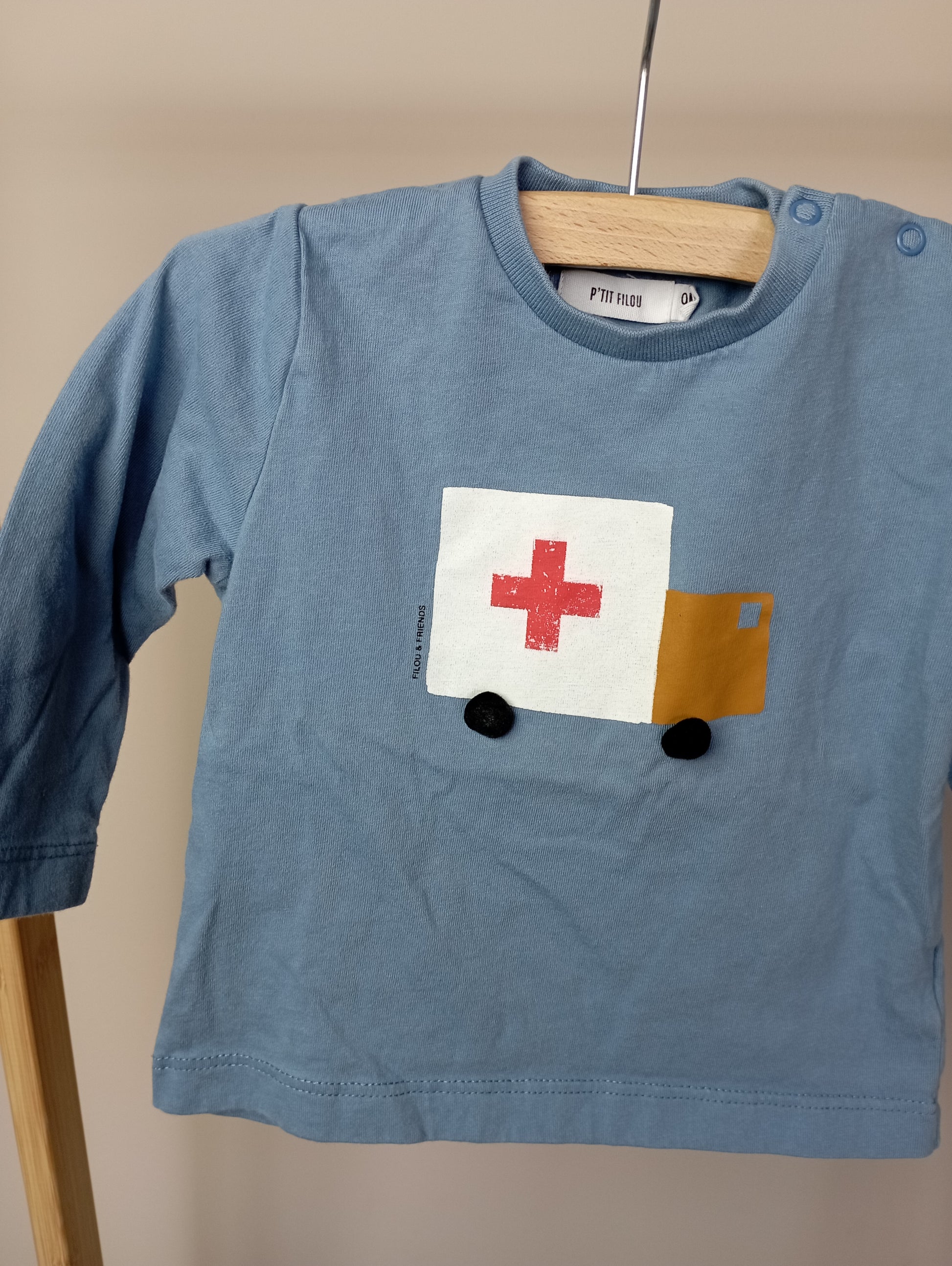 Longsleeve met ambulance 9m P'tit Filou