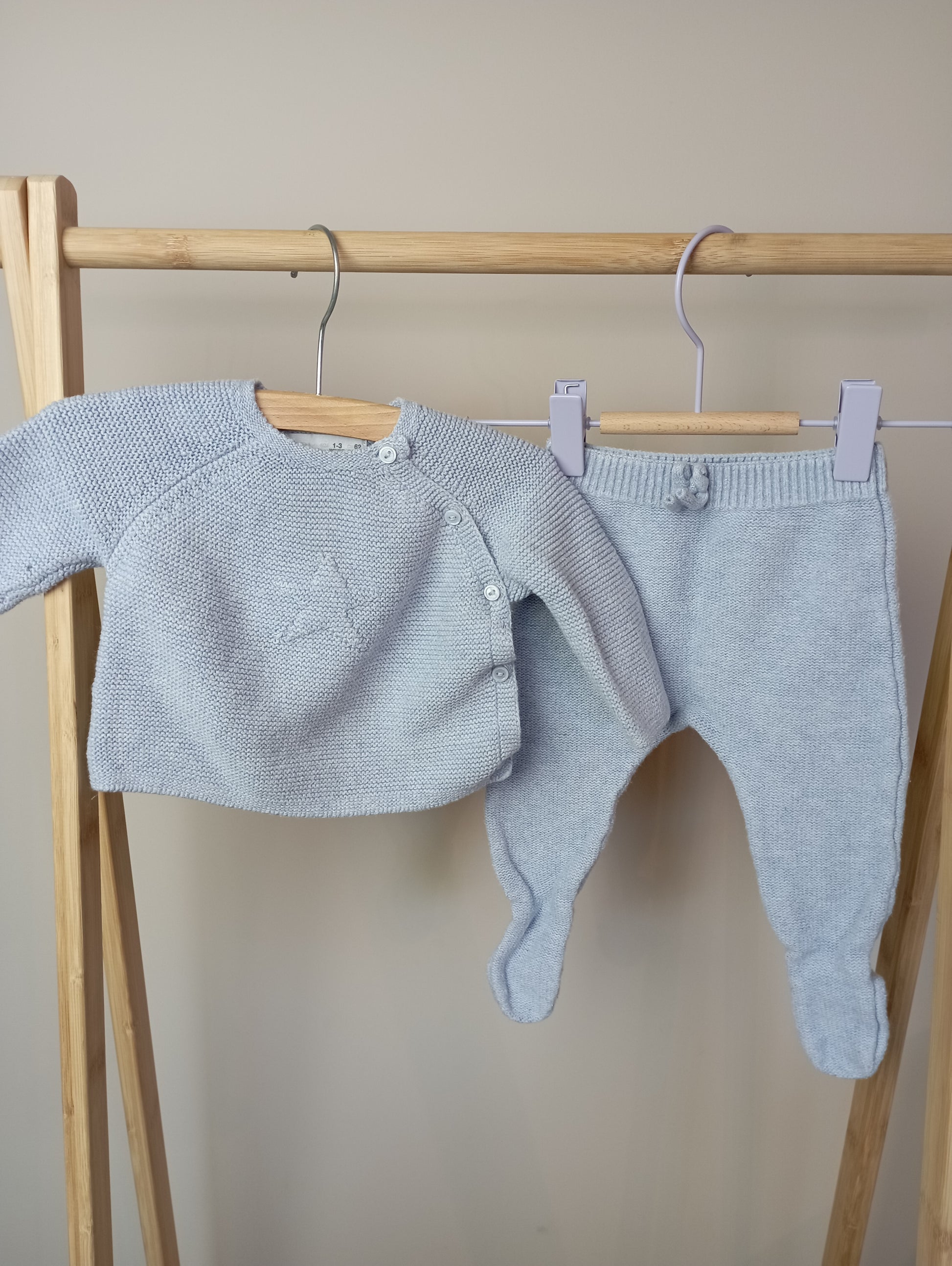 Gebreid setje met voetjes 62 Zara