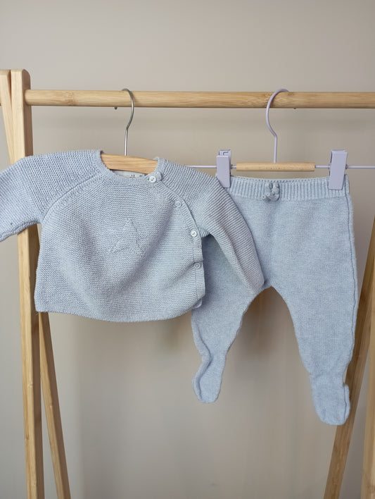 Gebreid setje met voetjes 62 Zara