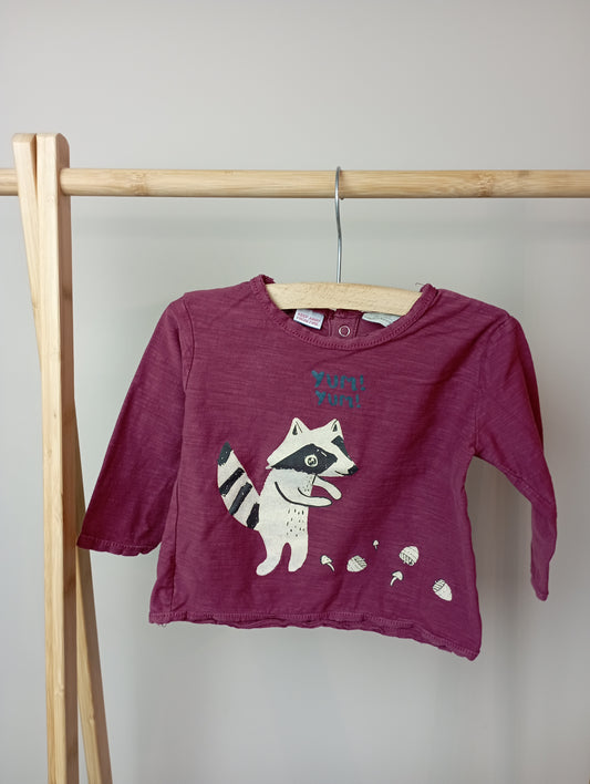Longsleeve met wasbeer 74 Zara