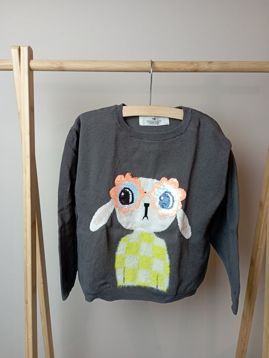 Trui met konijntje 110/116 H&M