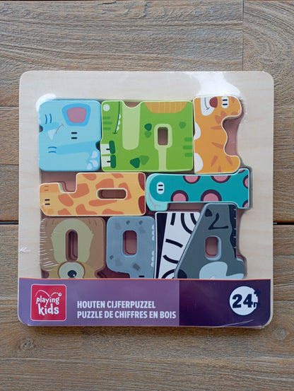 Houten cijferpuzzel - Playing Kids