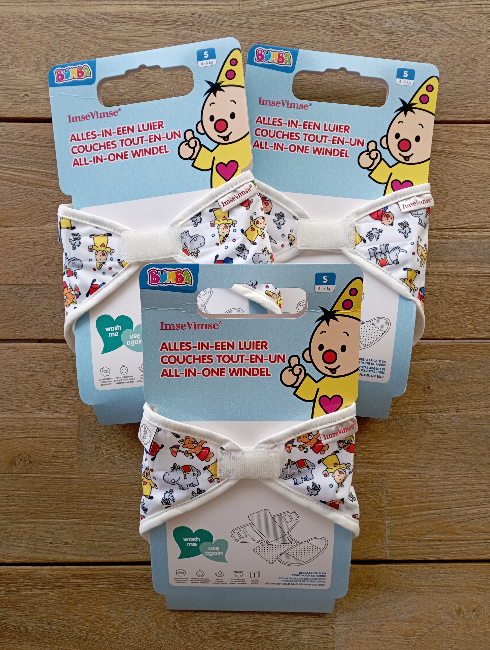 Setje wasbare luiers Bumba 4-8kg - ImseVimse