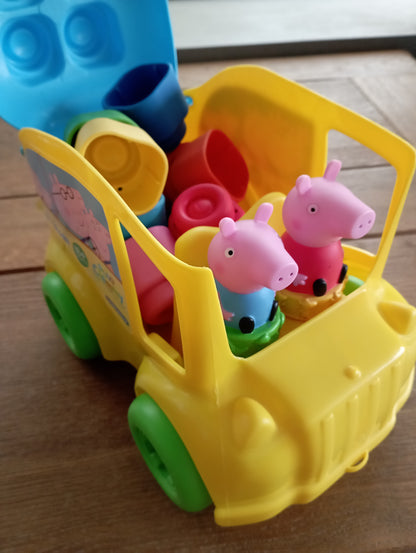Peppa Pig bus met blokken Clementoni
