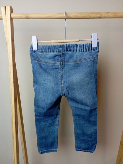 Jeansbroek met elastiek 92 H&M
