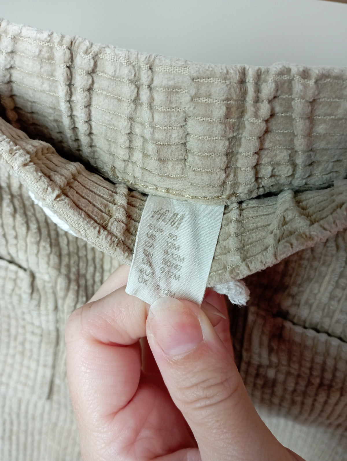 Broek in ribbelstofje 80 H&M