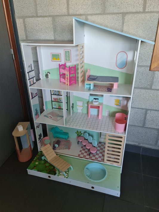 Houten poppenhuis deluxe 130cm Playtive