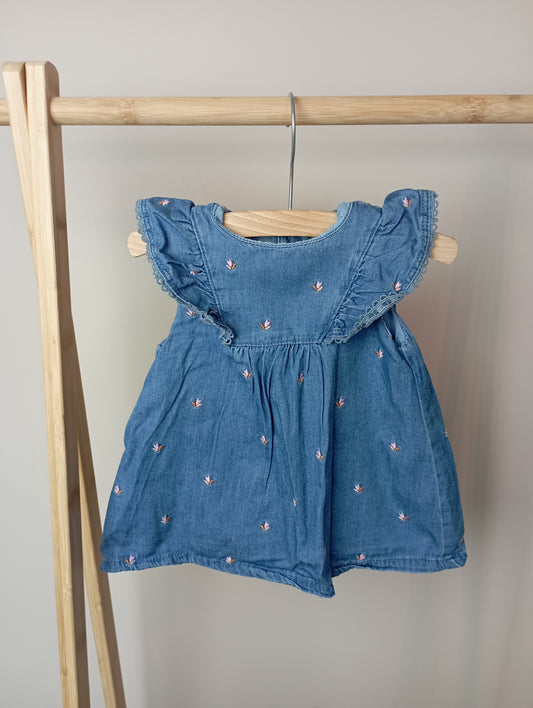 Jeans jurk met bloemen 68 Zara